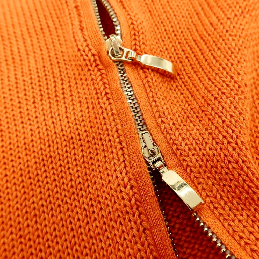 【新品】セッテフィーリ カシミア Settefili Cashmere リネンコットン ダブルジップ ニットパーカー オレンジ【サイズ46/XS】【 状態ランクN 】【 メンズ 】