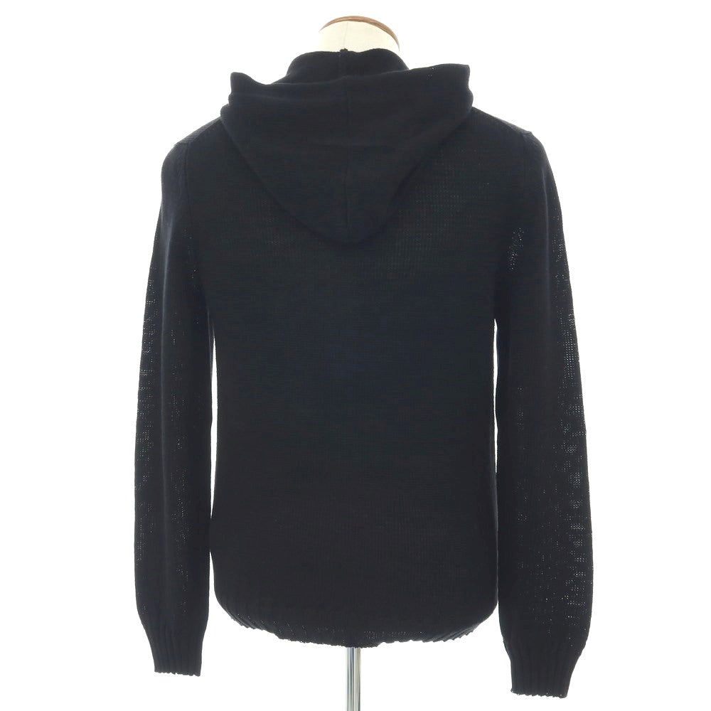 【新品】セッテフィーリ カシミア Settefili Cashmere リネンコットン ダブルジップ ニットパーカー ブラック【サイズ46/XS】【 状態ランクN 】【 メンズ 】