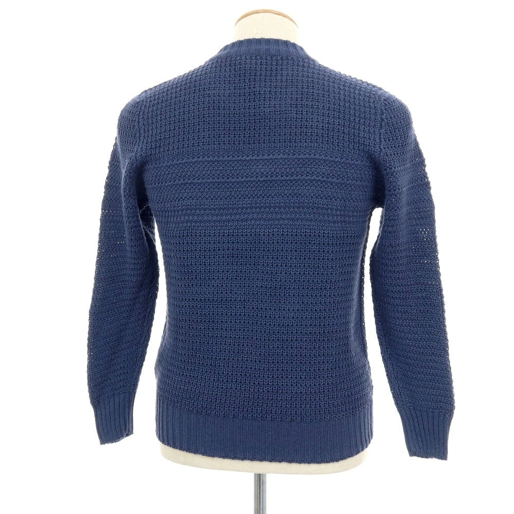 【新品】セッテフィーリ カシミア Settefili Cashmere リネンコットン クルーネック プルオーバーニット ダークブルー【サイズ44】【 状態ランクN 】【 メンズ 】