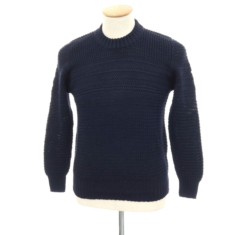 【新品】セッテフィーリ カシミア Settefili Cashmere リネンコットン クルーネック プルオーバーニット ネイビー【サイズ44】【 状態ランクN 】【 メンズ 】
