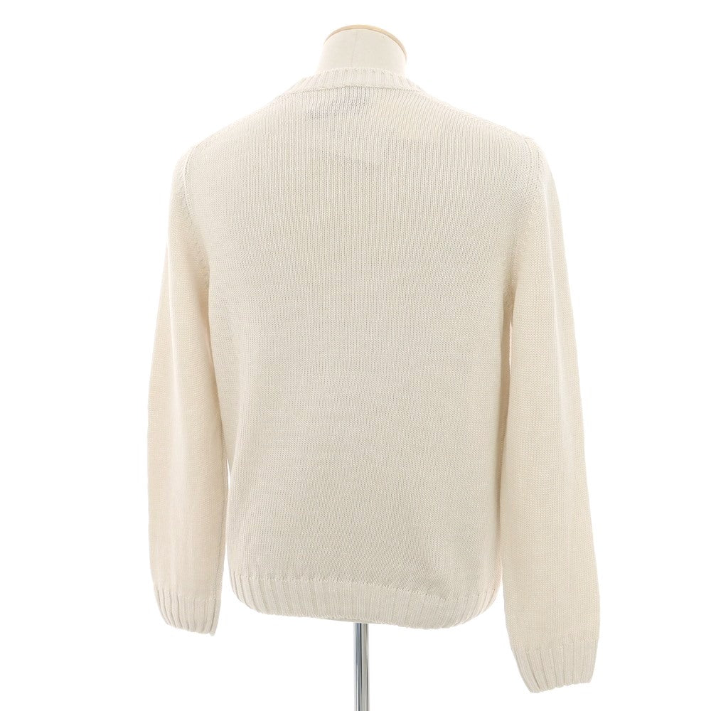 【新品】セッテフィーリ カシミア Settefili Cashmere リネンコットン クルーネック プルオーバーニット アイボリー【 46/XS 】【 状態ランクN 】【 メンズ 】