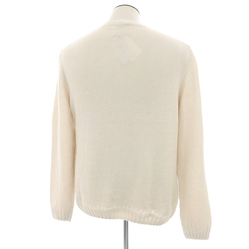 【新品】セッテフィーリ カシミア Settefili Cashmere リネンコットン クルーネック プルオーバーニット アイボリー【 52/L 】【 状態ランクN 】【 メンズ 】