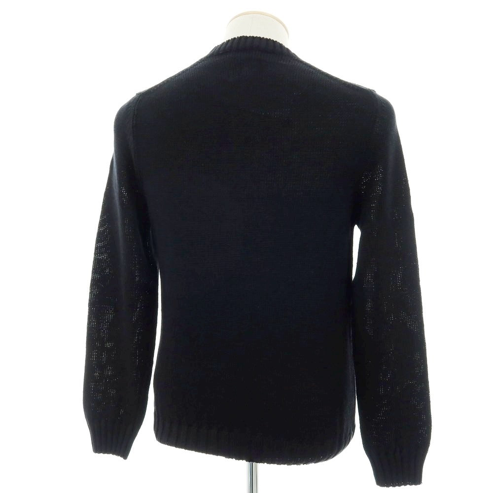 【新品】セッテフィーリ カシミア Settefili Cashmere リネンコットン クルーネック プルオーバーニット ブラック【 46/XS 】【 状態ランクN 】【 メンズ 】