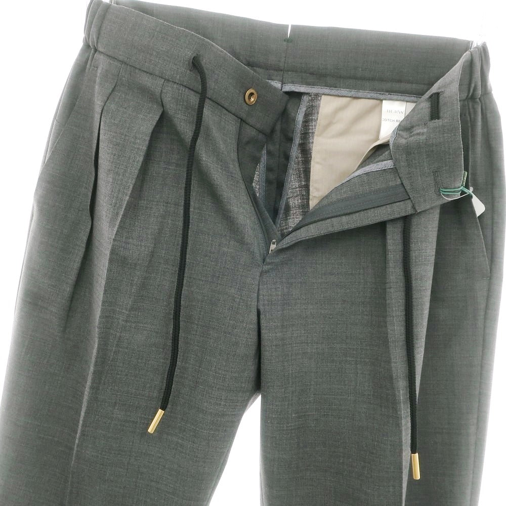 【新品】ベルウィッチ BERWICH ストレッチポリエステルウール イージースラックスパンツ ダークグレー【 42 】【 状態ランクN 】【 メンズ 】