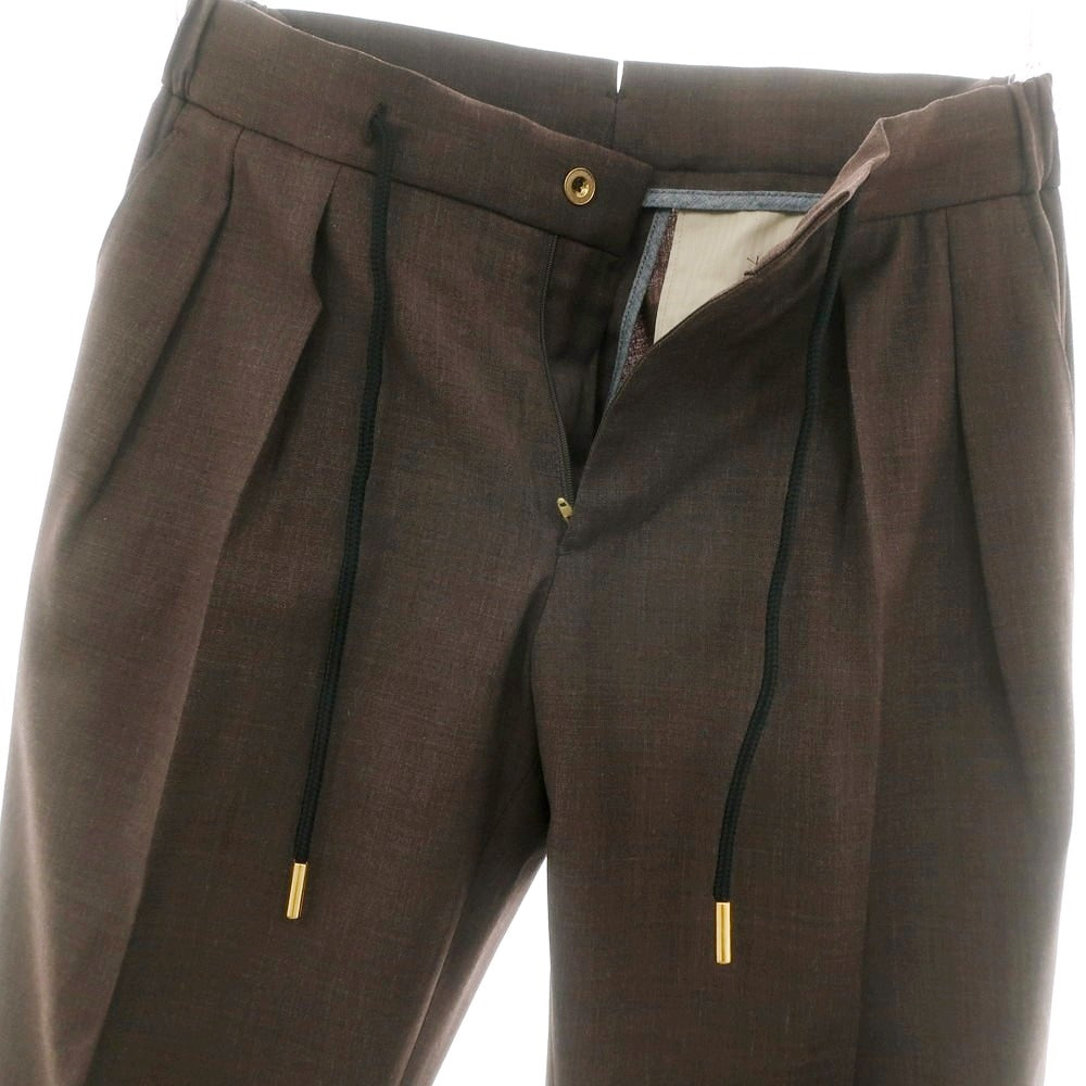 【新品】ベルウィッチ BERWICH ストレッチポリエステルウール イージースラックスパンツ ブラウン【 42 】【 状態ランクN 】【 メンズ 】