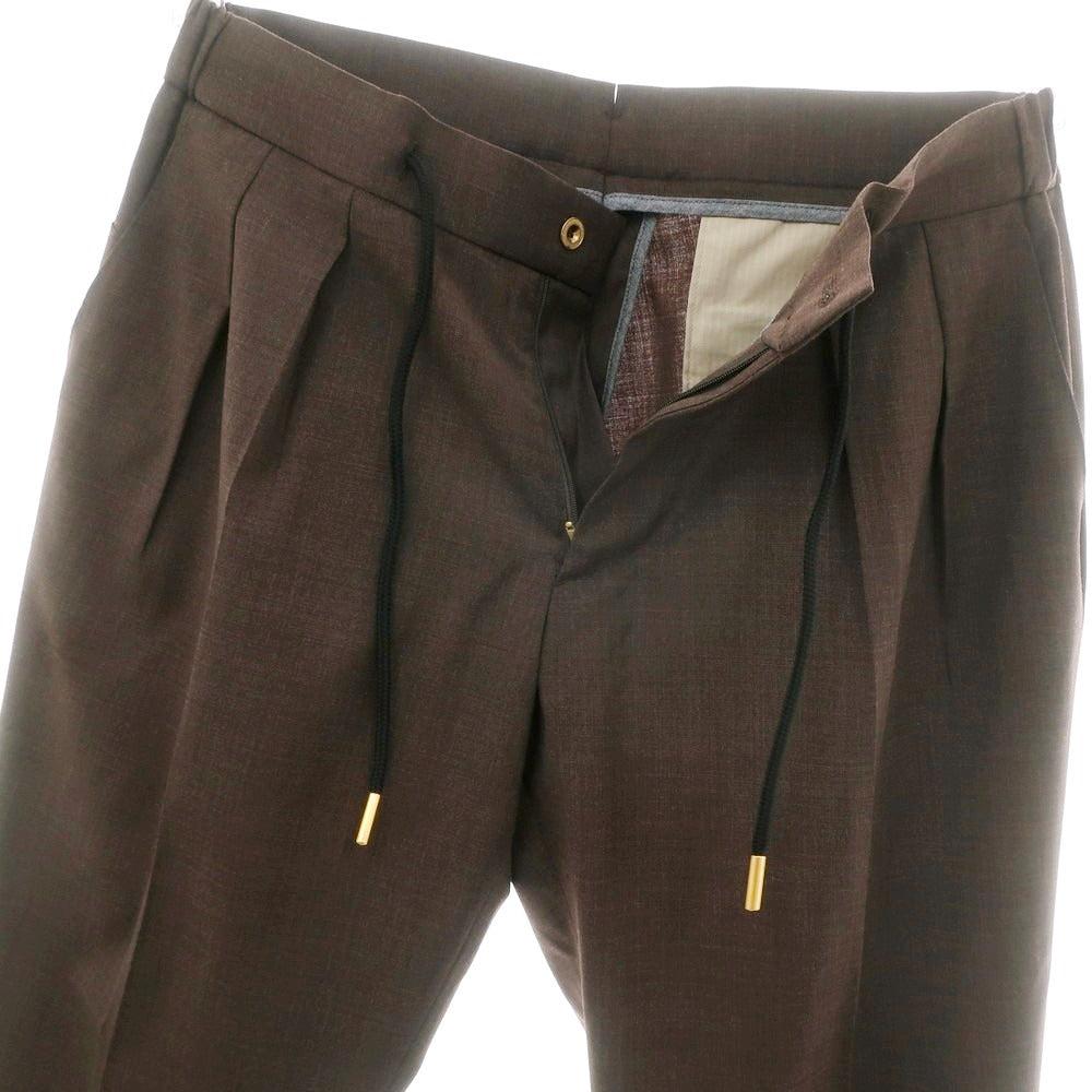 【新品】ベルウィッチ BERWICH ストレッチポリエステルウール イージースラックスパンツ ブラウン【 48 】【 状態ランクN 】【 メンズ 】