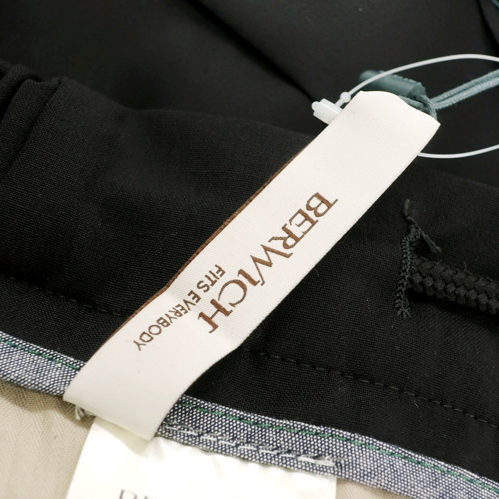 【新品】ベルウィッチ BERWICH ストレッチポリエステルウール イージースラックスパンツ ブラック【 48 】【 状態ランクN 】【 メンズ 】