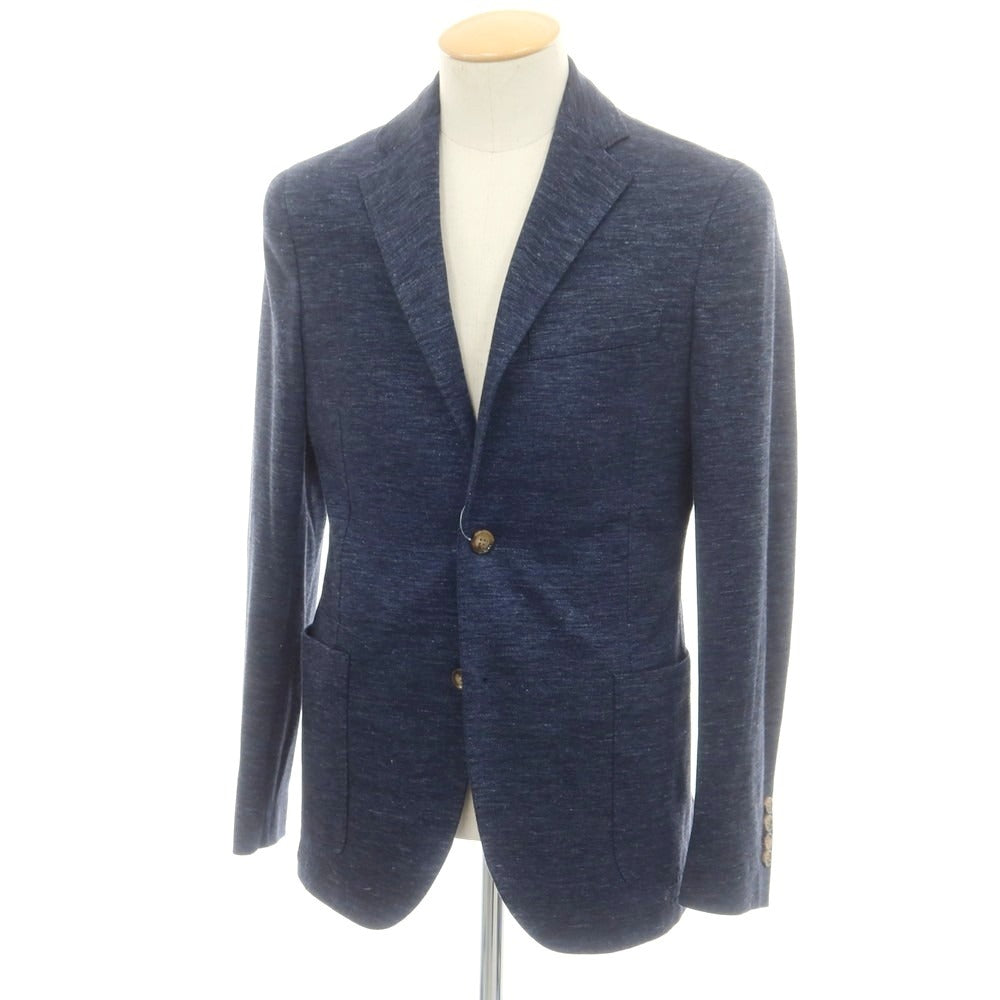 【中古】イレブンティ eleventy リネンコットン ジャージージャケット ネイビー【 44 】【 状態ランクA 】【 メンズ 】