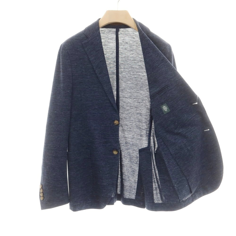 【中古】イレブンティ eleventy リネンコットン ジャージージャケット ネイビー【 44 】【 状態ランクA 】【 メンズ 】