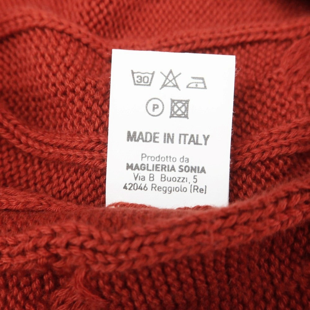 【中古】アレッサンドロルッピ Alessandro Luppi コットン ケーブル編み プルオーバーニット ダークオレンジレッド【 46 】【 状態ランクB 】【 メンズ 】