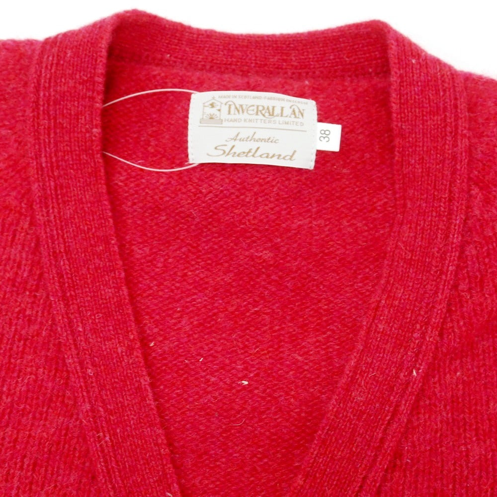【中古】インバーアラン INVERALLAN ウール カーディガン ピンクレッド【 38 】【 状態ランクB 】【 メンズ 】