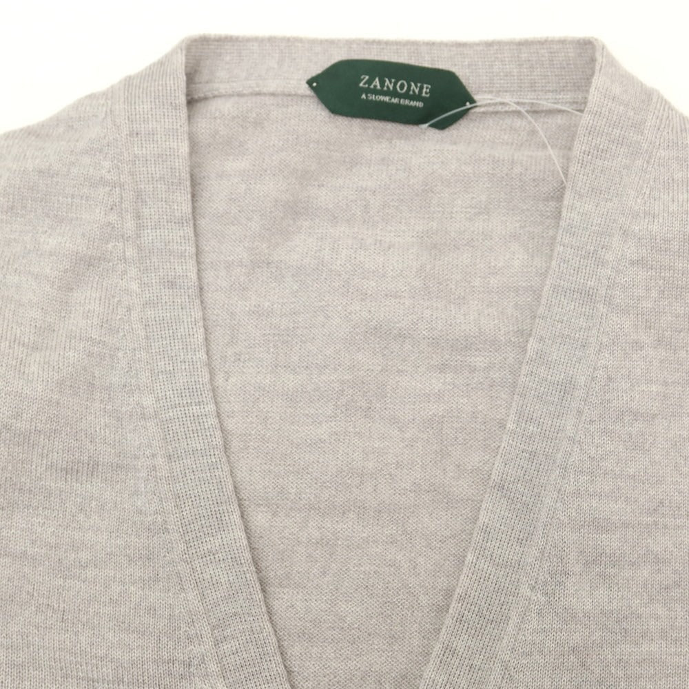 【中古】ザノーネ ZANONE ハイゲージ ウール カーディガン ライトグレー【 44 】【 状態ランクB 】【 メンズ 】