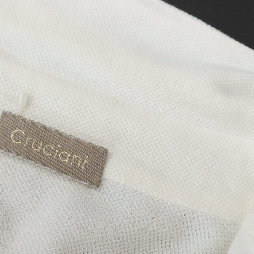 【中古】クルチアーニ CRUCIANI 鹿の子コットン 半袖ポロシャツ ホワイト【 46 】【 状態ランクD 】【 メンズ 】