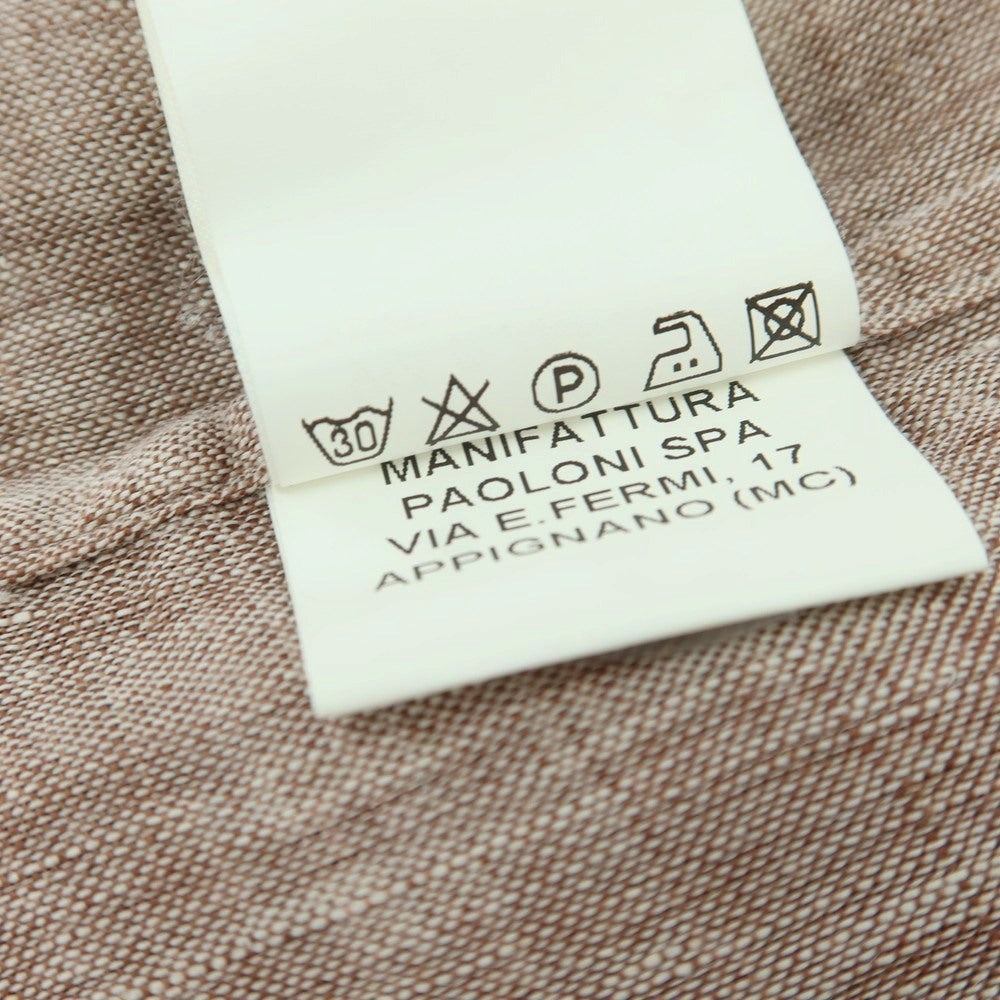 【中古】ギローバー GUY ROVER リネン ホリゾンタルカラー カジュアルシャツ ブラウン【 38 】【 状態ランクC 】【 メンズ 】