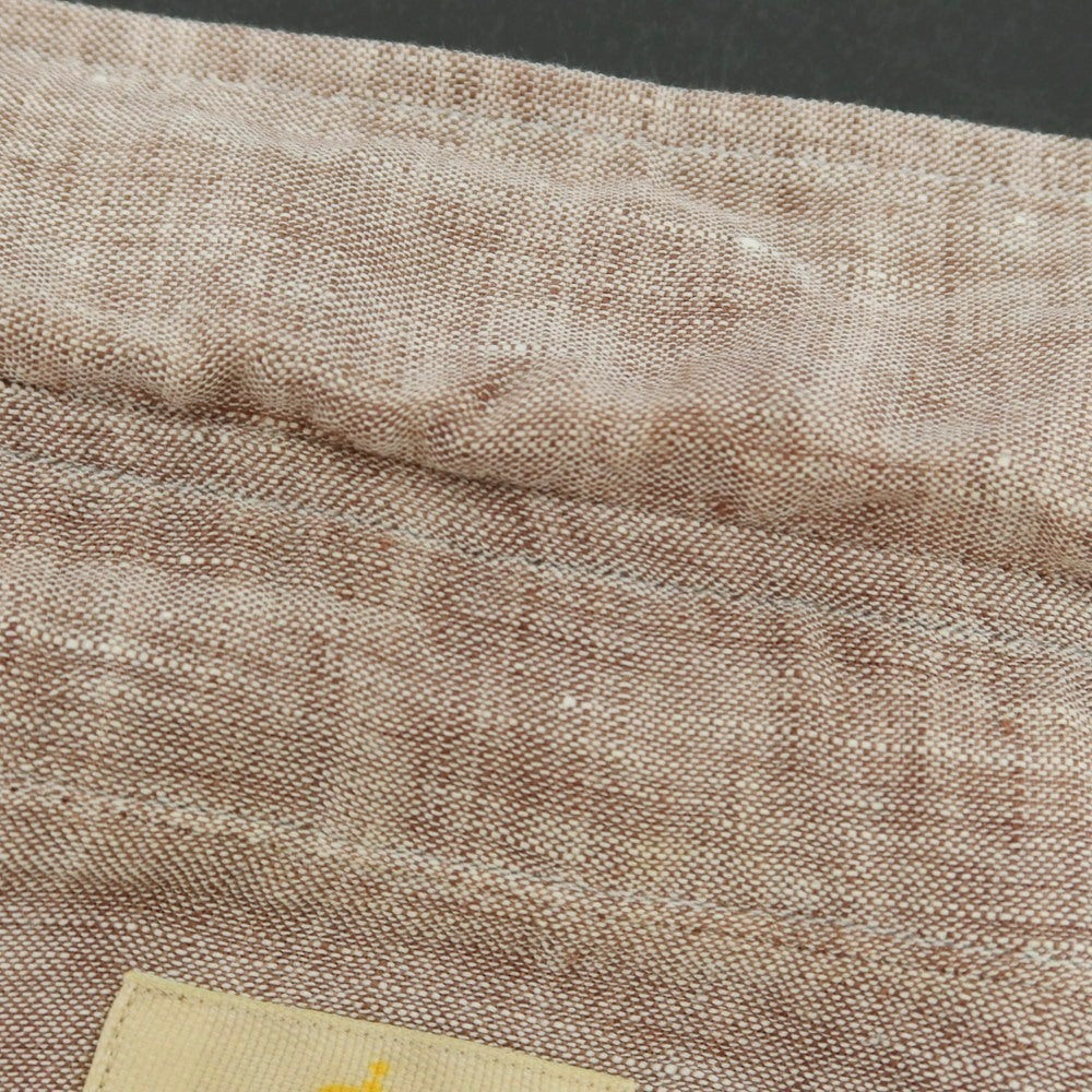 【中古】ギローバー GUY ROVER リネン ホリゾンタルカラー カジュアルシャツ ブラウン【 38 】【 状態ランクC 】【 メンズ 】