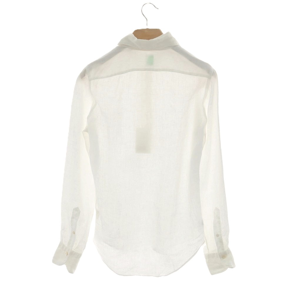 【中古】フィナモレ Finamore リネン ホリゾンタルカラー プルオーバーシャツ ホワイト【 37 】【 状態ランクB 】【 メンズ 】