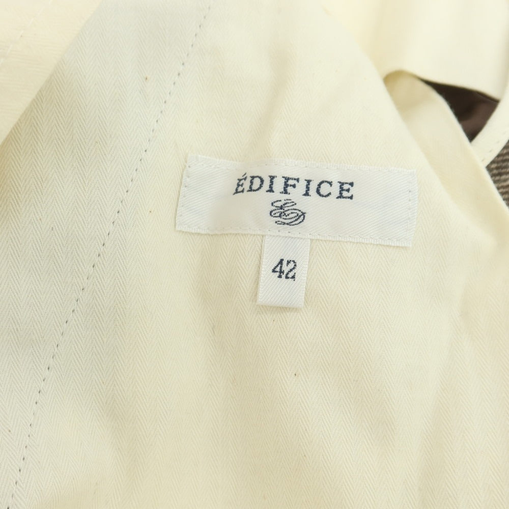 【中古】エディフィス EDIFICE ストレッチ ウールナイロン ドレススラックスパンツ ブラウン【 42 】【 状態ランクC 】【 メンズ 】