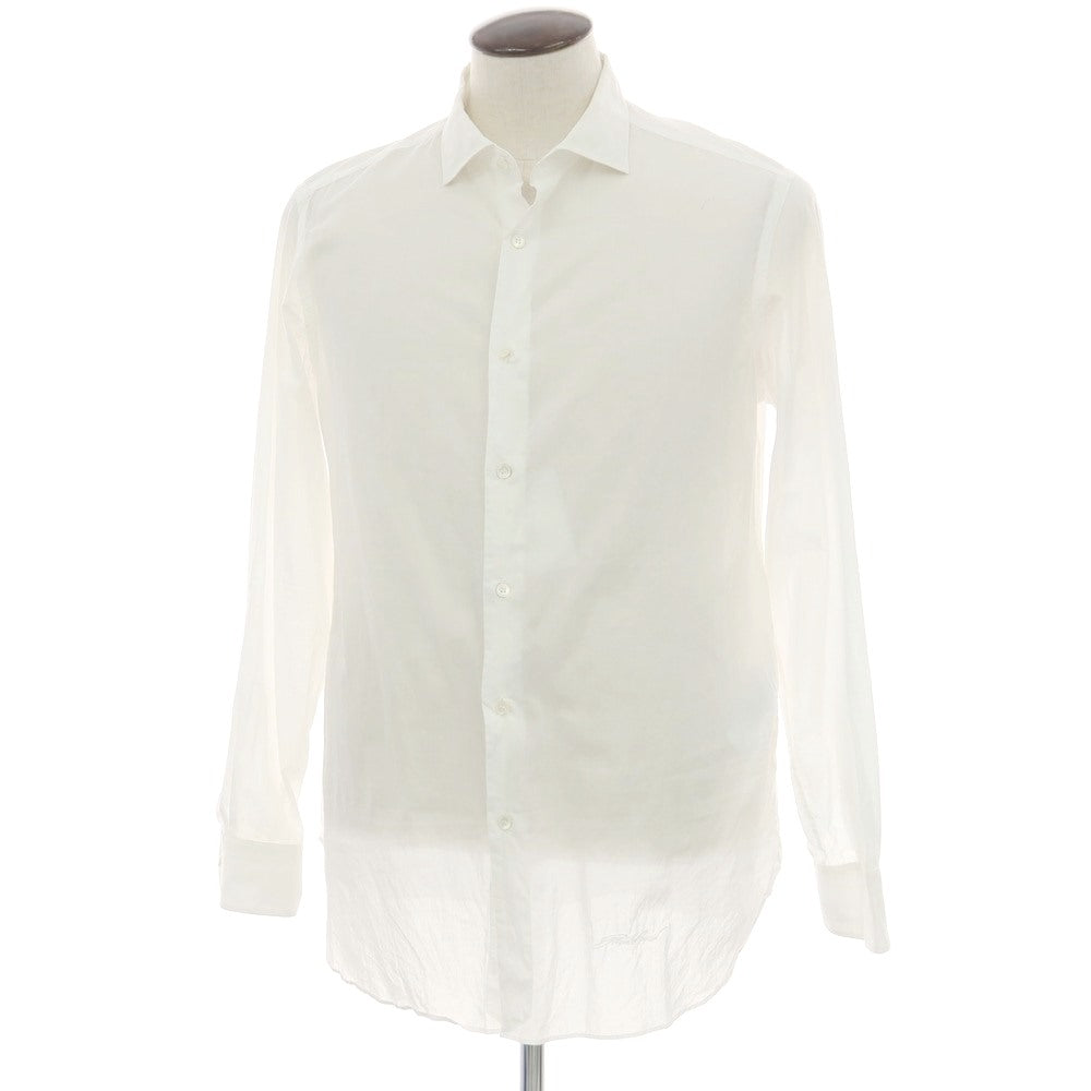 【中古】エンポリオ アルマーニ EMPORIO ARMANI コットン セミワイドカラー ドレスシャツ ホワイト【 XL 】【 状態ランクB 】【 メンズ 】
