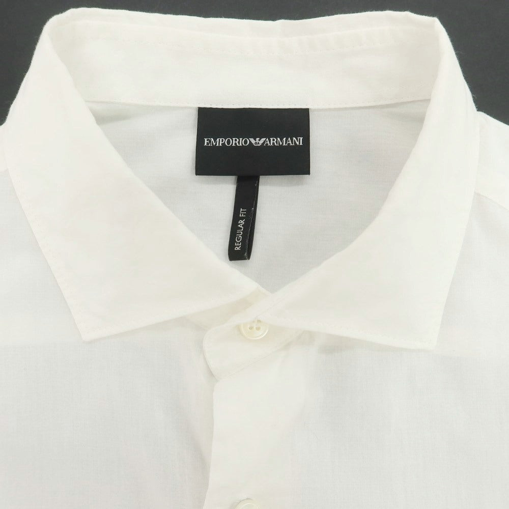 【中古】エンポリオ アルマーニ EMPORIO ARMANI コットン セミワイドカラー ドレスシャツ ホワイト【 XL 】【 状態ランクB 】【 メンズ 】