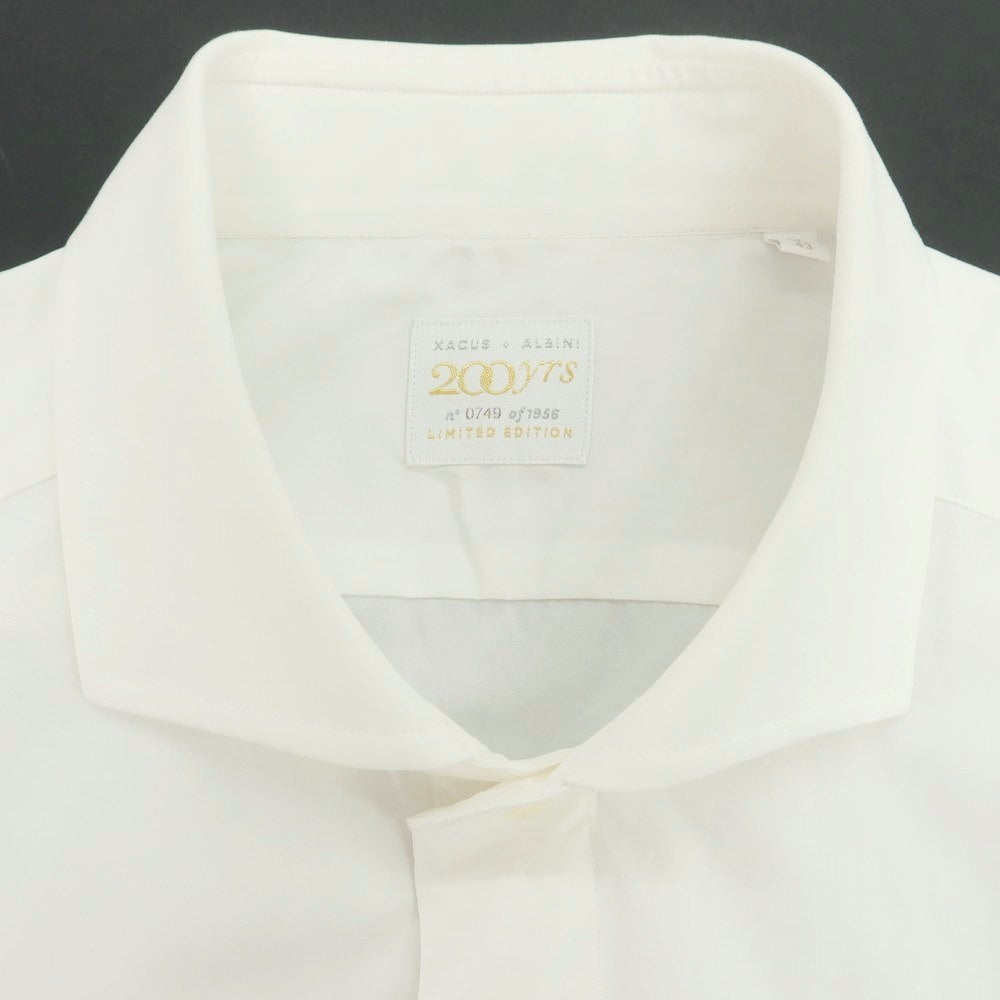 【中古】ザカス XACUS コットン ワイドカラー ドレスシャツ ホワイト【 43 】【 状態ランクB 】【 メンズ 】