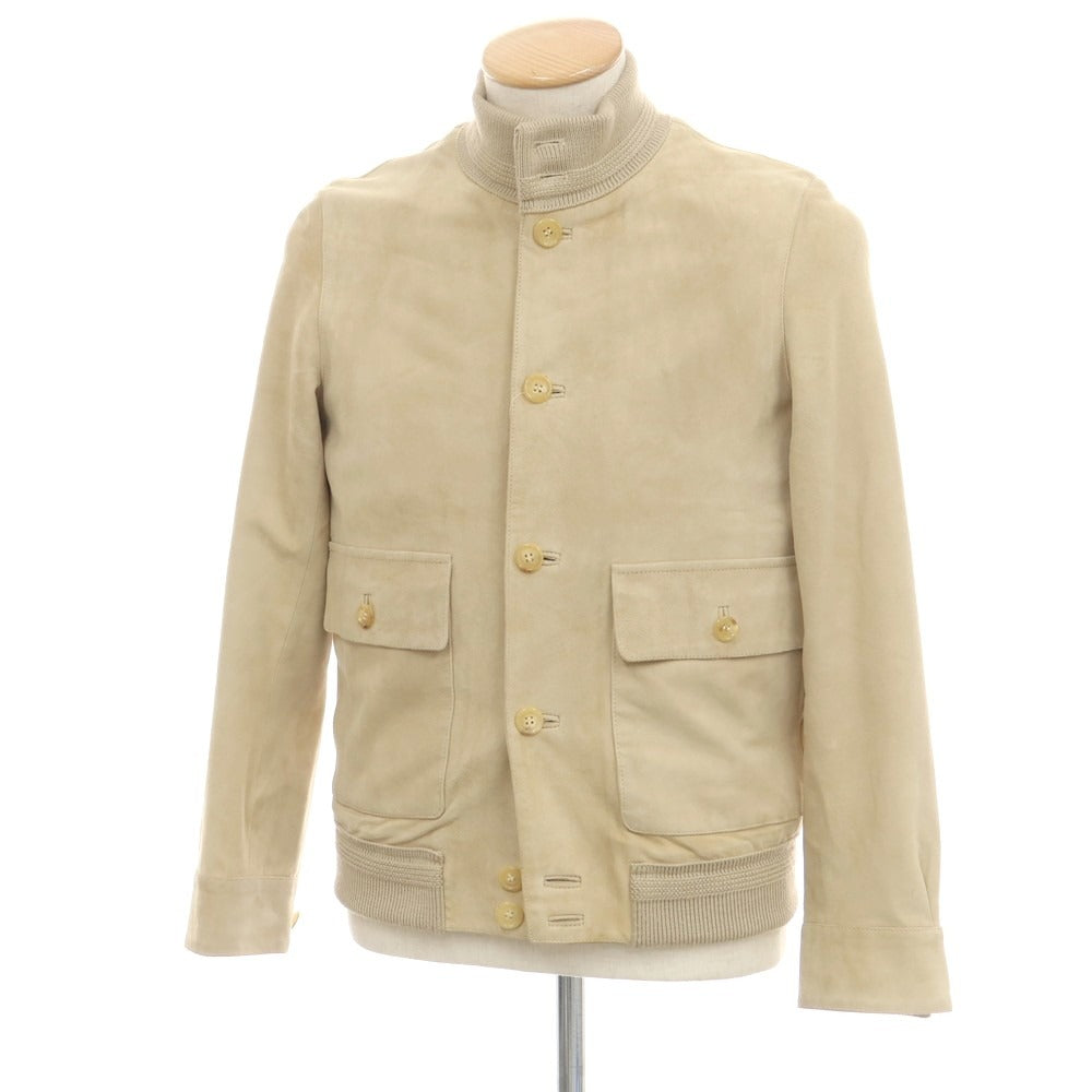 【中古】チンクアンタ Cinquanta ラムレザースエード ヴァルスタリーノブルゾン ベージュ【 42 】【 状態ランクC 】【 メンズ 】