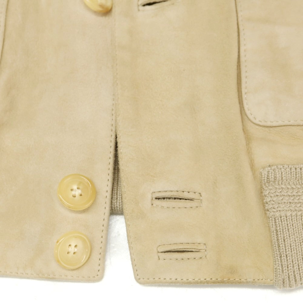 【中古】チンクアンタ Cinquanta ラムレザースエード ヴァルスタリーノブルゾン ベージュ【 42 】【 状態ランクC 】【 メンズ 】