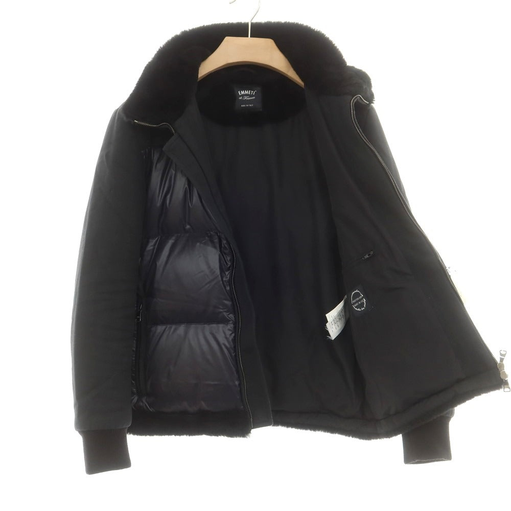 【中古】エンメティ EMMETI ナイロン ムートン ダウンジャケット ブラック【 46 】【 状態ランクB 】【 メンズ 】