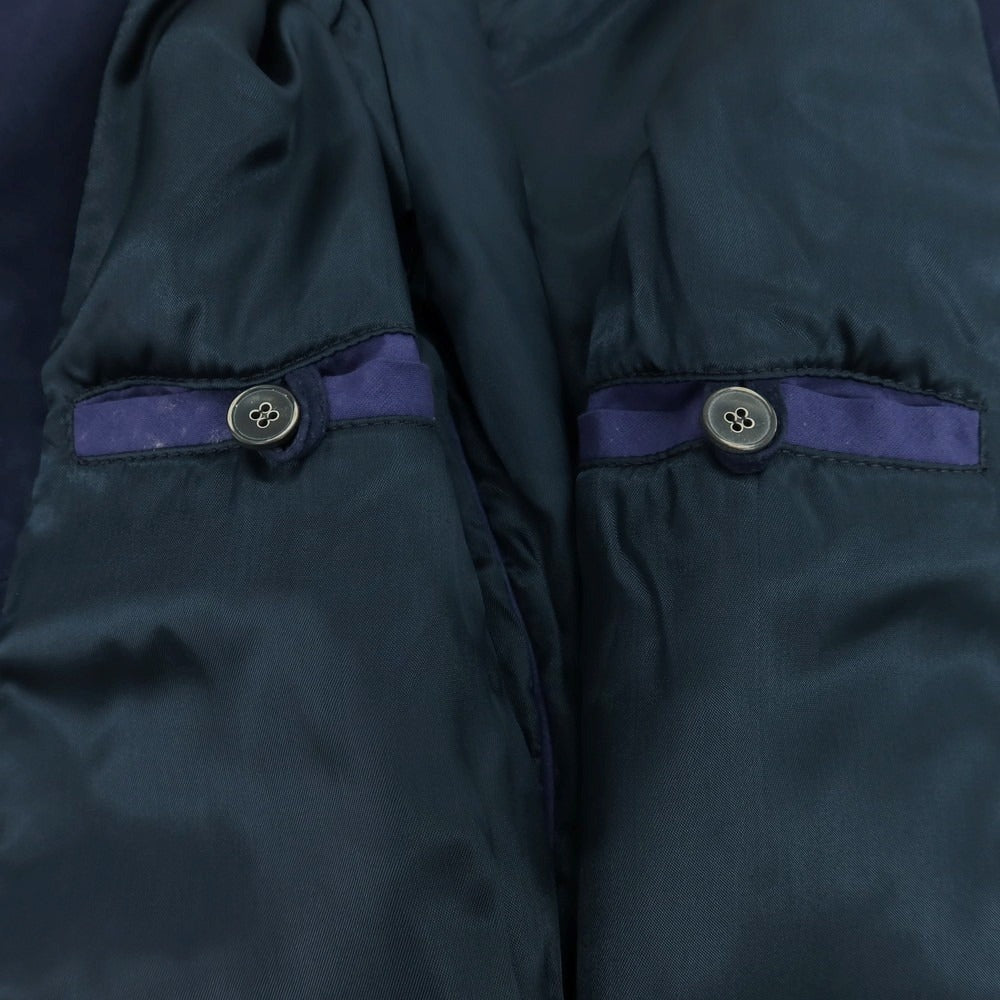 【中古】エンメティ EMMETI ゴートスキンスエード ファー ピーコート ネイビー【 44 】【 状態ランクC 】【 メンズ 】