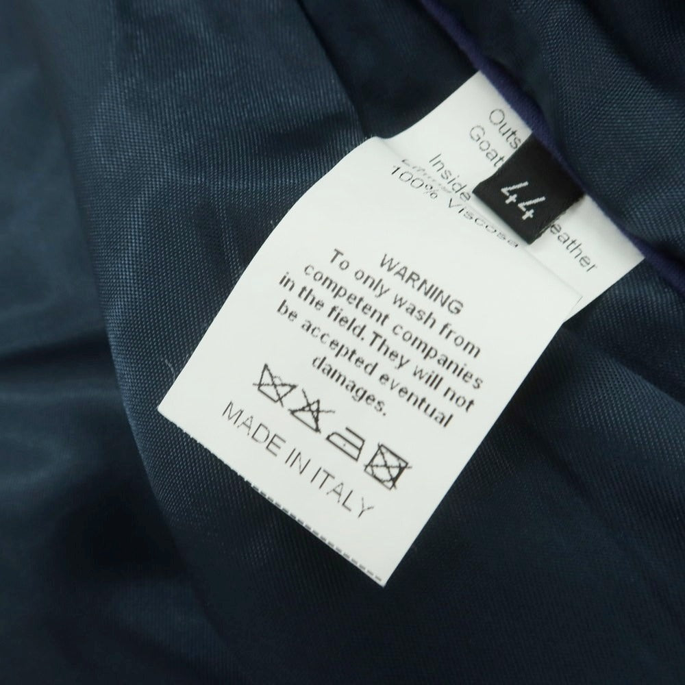 【中古】エンメティ EMMETI ゴートスキンスエード ファー ピーコート ネイビー【 44 】【 状態ランクC 】【 メンズ 】