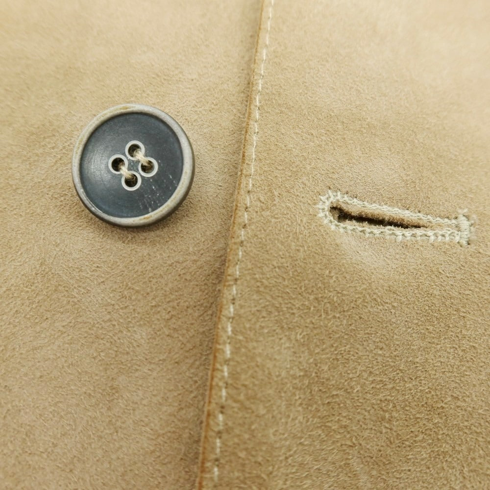 【中古】エンメティ EMMETI ゴートスキンスエード チェスターフィールドコート ベージュ【 44 】【 状態ランクC 】【 メンズ 】