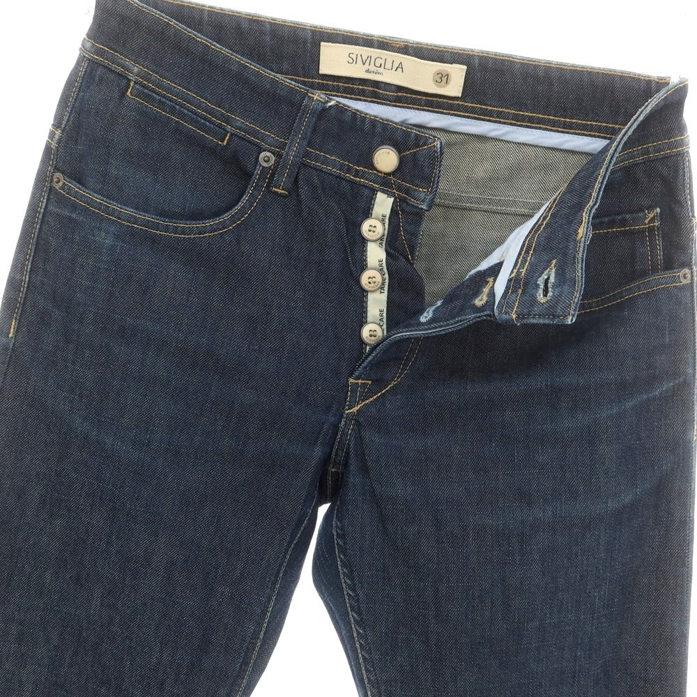 【中古】シビリア SIVIGLIA ストレッチ コットン ジーンズ デニムパンツ ネイビー【 31 】【 状態ランクC 】【 メンズ 】
