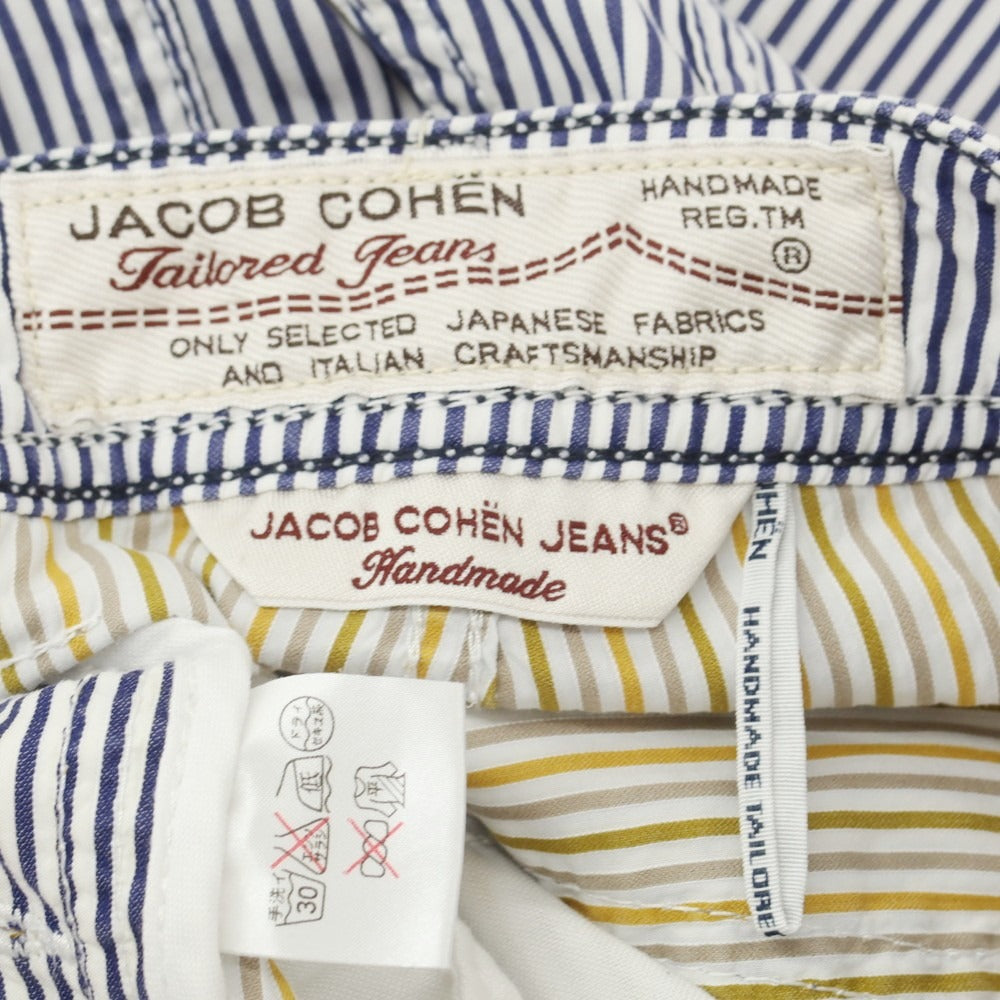 【中古】ヤコブコーエン JACOB COHEN J688 コットン ストライプ 5ポケットパンツ ネイビーxホワイト【 31 】【 状態ランクB 】【 メンズ 】