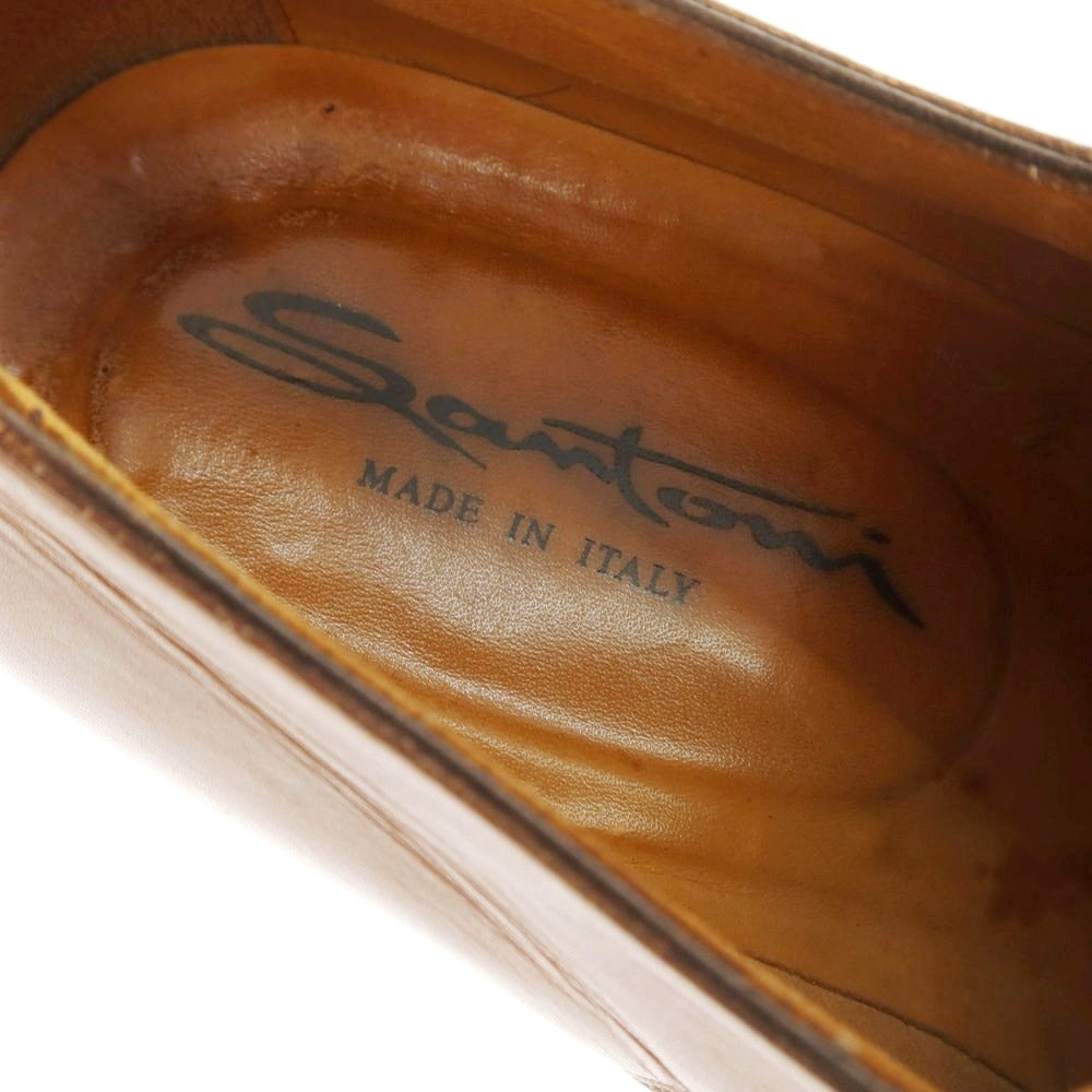 【中古】サントーニ Santoni Uチップ ドレスシューズ ライトブラウン【 7 】【 状態ランクC 】【 メンズ 】