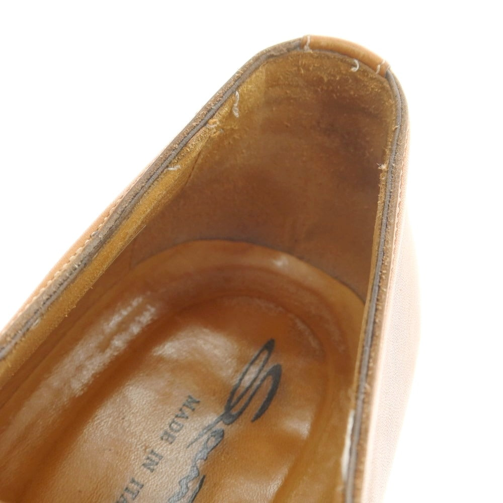 【中古】サントーニ Santoni Uチップ ドレスシューズ ライトブラウン【 7 】【 状態ランクC 】【 メンズ 】