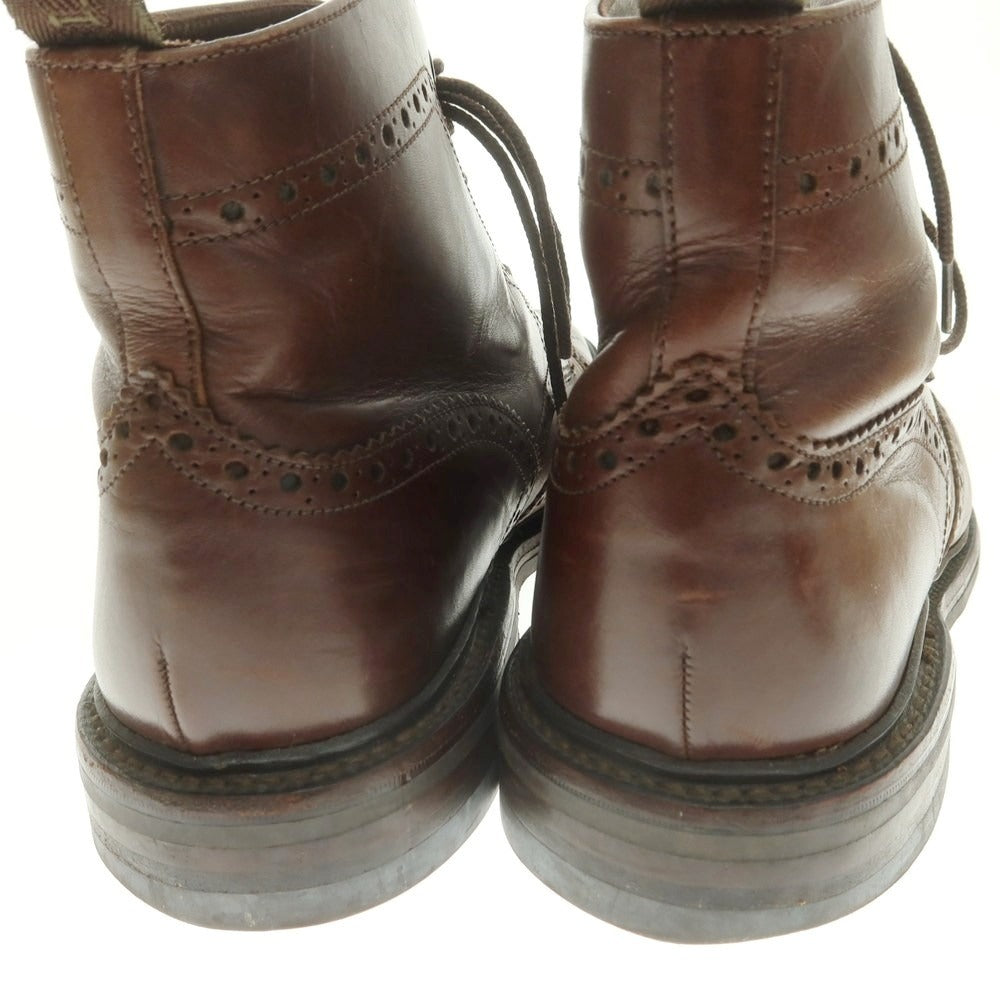 【中古】ローク Loake ウイングチップ カントリーブーツ ダークブラウン【 8 】【 状態ランクC 】【 メンズ 】