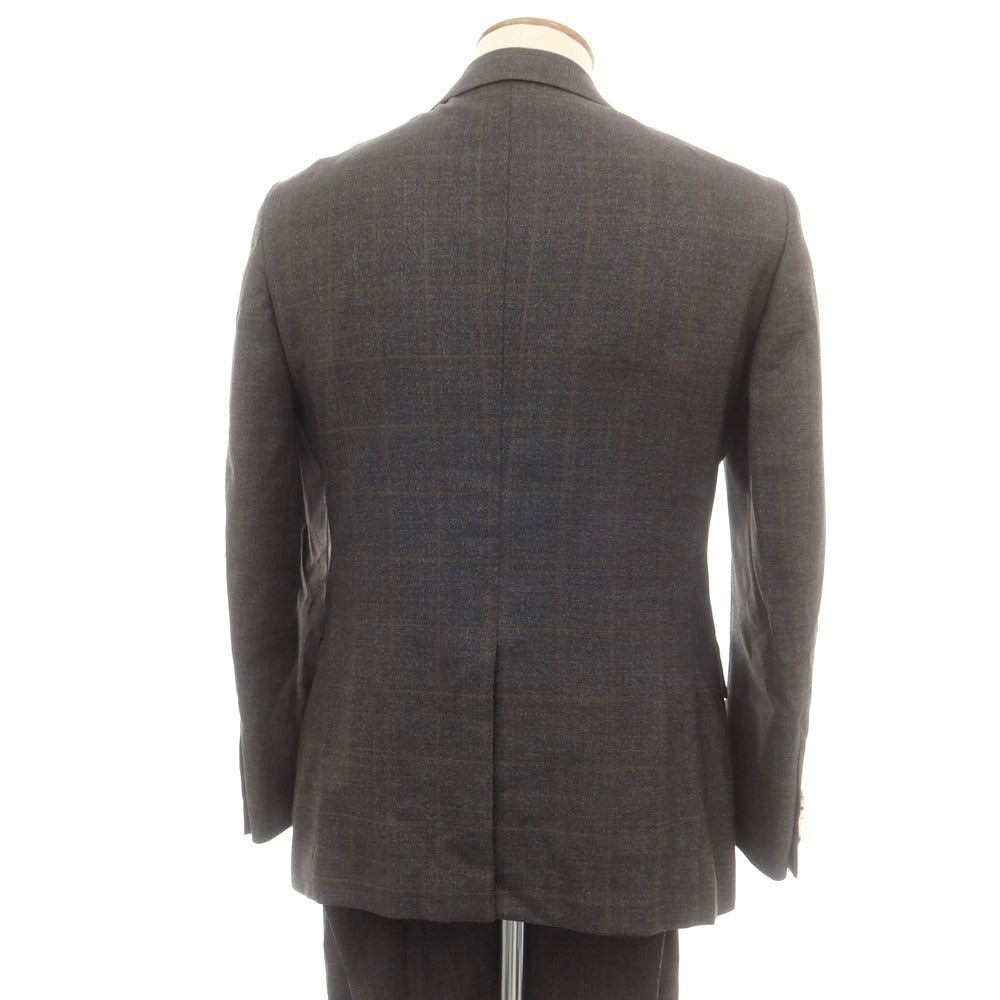 【中古】チェルッティ 1881 CERRUTI 1881 ウール チェック 3つボタンスーツ グレーxブラウン【 表記無し(M位) 】【 状態ランクB 】【 メンズ 】
