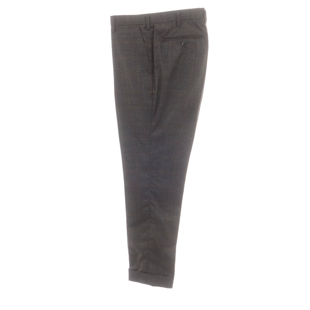 【中古】チェルッティ 1881 CERRUTI 1881 ウール チェック 3つボタンスーツ グレーxブラウン【 表記無し(M位) 】【 状態ランクB 】【 メンズ 】