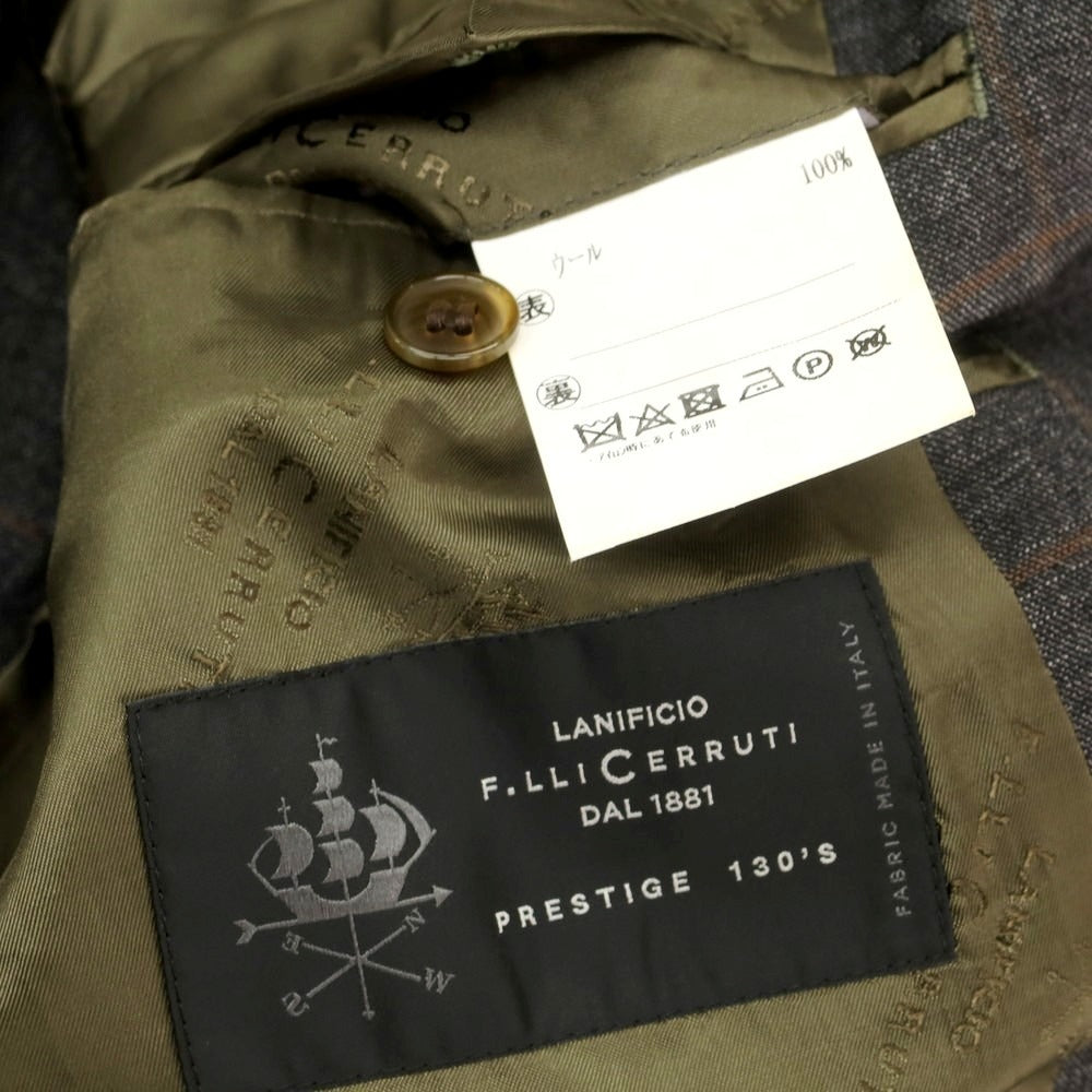 【中古】チェルッティ 1881 CERRUTI 1881 ウール チェック 3つボタンスーツ グレーxブラウン【 表記無し(M位) 】【 状態ランクB 】【 メンズ 】