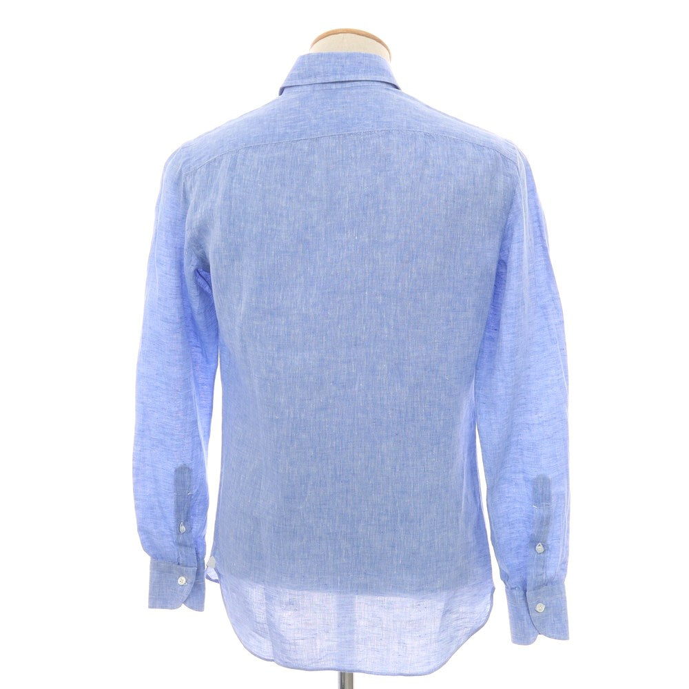 【中古】ボリエッロ BORRIELLO リネン セミワイドカラー カジュアルシャツ ブルー【 38 】【 状態ランクB 】【 メンズ 】
