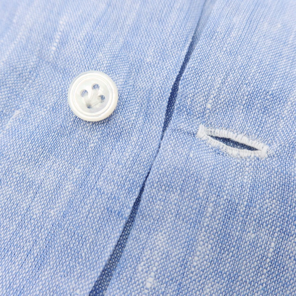 【中古】ボリエッロ BORRIELLO リネン セミワイドカラー カジュアルシャツ ブルー【 38 】【 状態ランクB 】【 メンズ 】