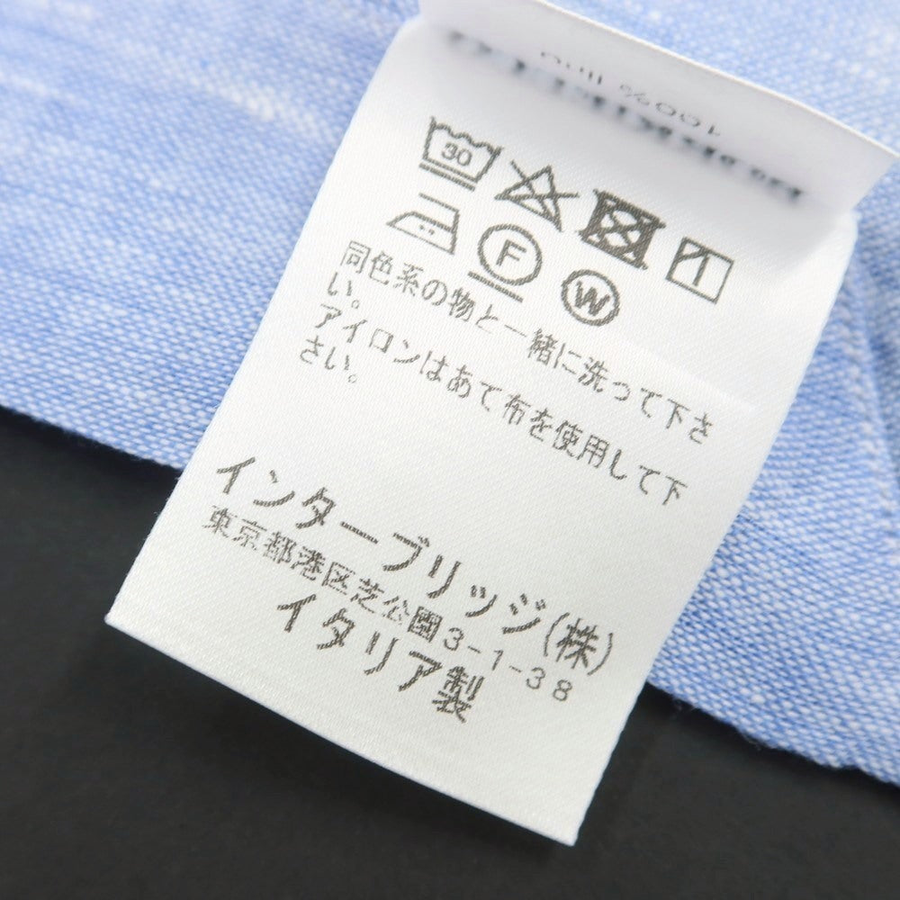 【中古】ボリエッロ BORRIELLO リネン セミワイドカラー カジュアルシャツ ブルー【 38 】【 状態ランクB 】【 メンズ 】