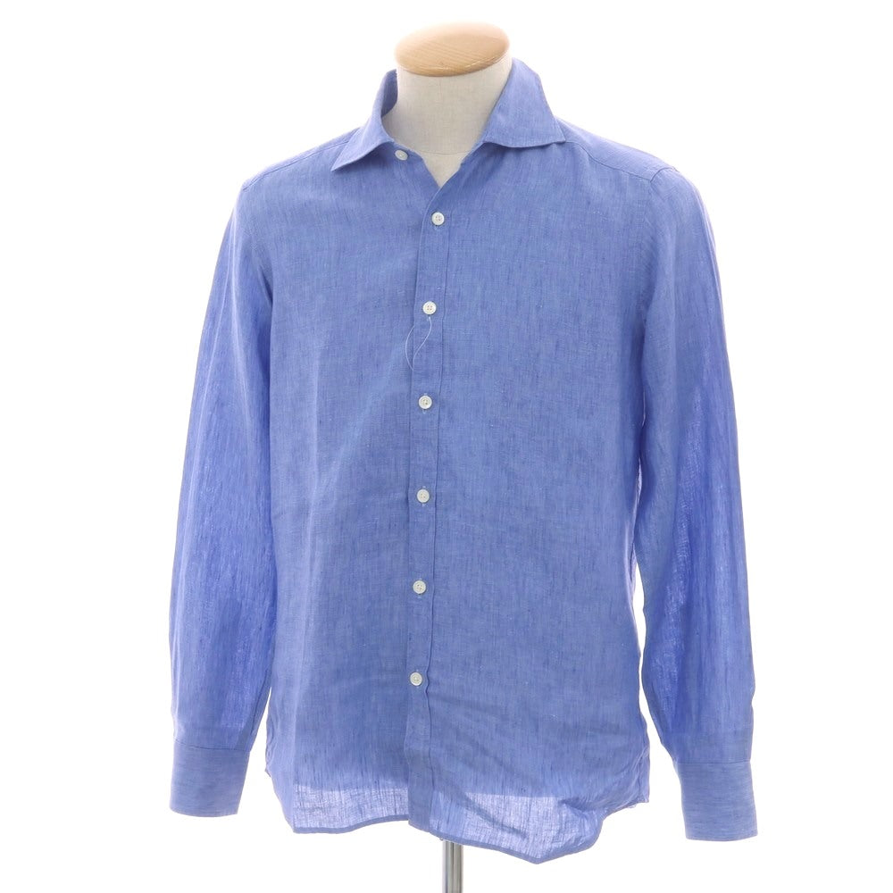 【中古】ブリッラ ペル イル グスト Brilla per il gusto リネン セミワイドカラー カジュアルシャツ ブルー【 S 】【 状態ランクB 】【 メンズ 】