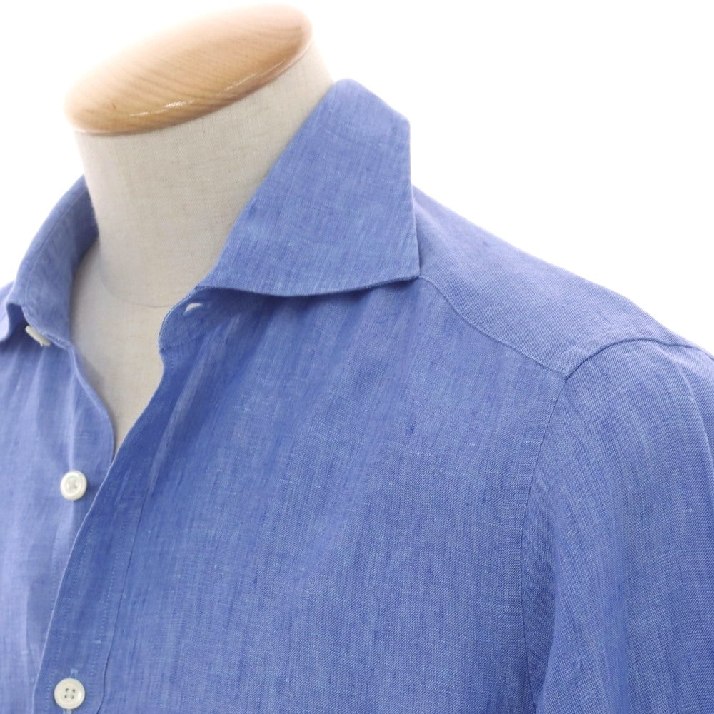 【中古】ブリッラ ペル イル グスト Brilla per il gusto リネン セミワイドカラー カジュアルシャツ ブルー【 S 】【 状態ランクB 】【 メンズ 】