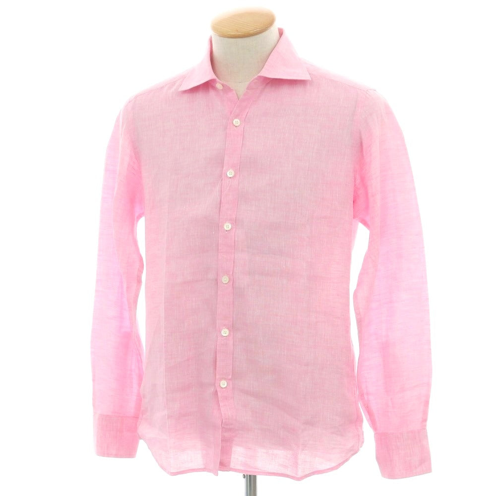 【中古】ブリッラ ペル イル グスト Brilla per il gusto リネン セミワイドカラー カジュアルシャツ ピンク【 S 】【 状態ランクB 】【 メンズ 】