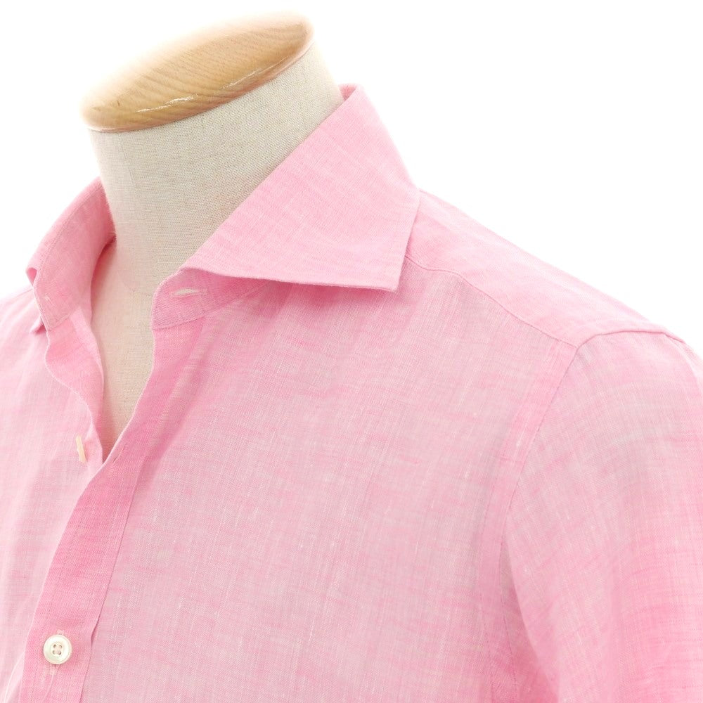 【中古】ブリッラ ペル イル グスト Brilla per il gusto リネン セミワイドカラー カジュアルシャツ ピンク【 S 】【 状態ランクB 】【 メンズ 】