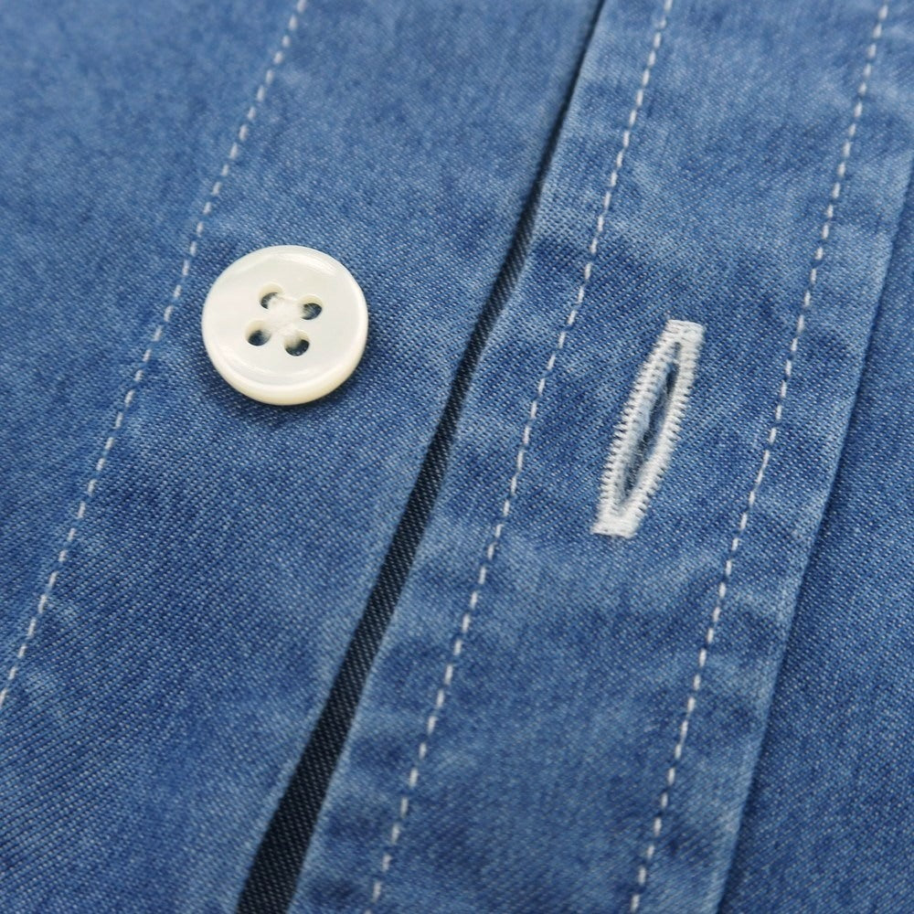 【中古】ダノリス DANOLIS コットン ダンガリー セミワイドカラー カジュアルシャツ ブルー【 38 】【 状態ランクC 】【 メンズ 】