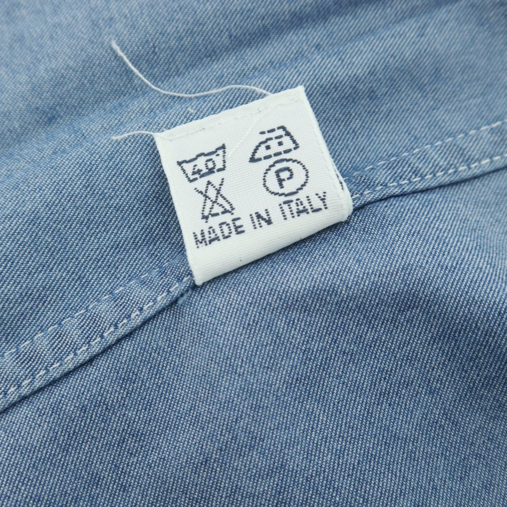 【中古】ダノリス DANOLIS コットン ダンガリー セミワイドカラー カジュアルシャツ ブルー【 38 】【 状態ランクC 】【 メンズ 】