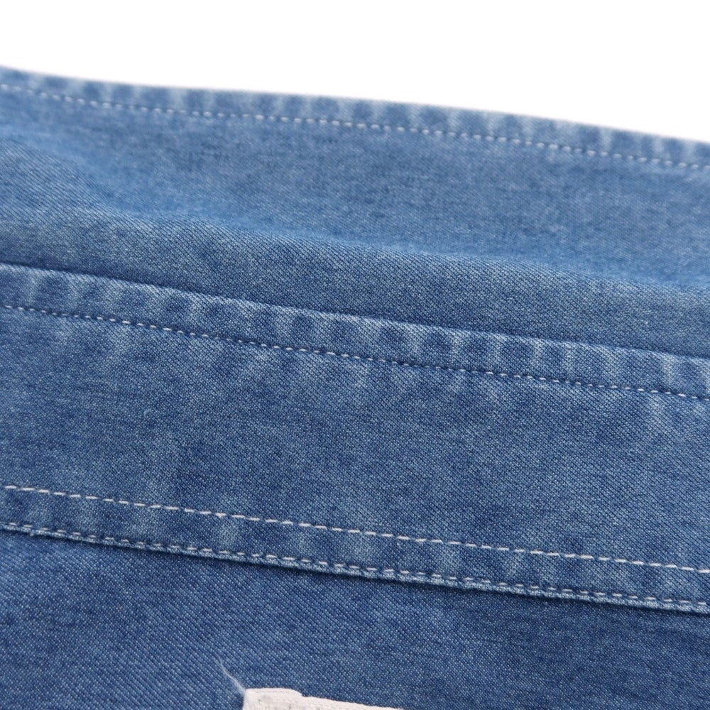 【中古】ダノリス DANOLIS コットン ダンガリー セミワイドカラー カジュアルシャツ ブルー【 38 】【 状態ランクC 】【 メンズ 】