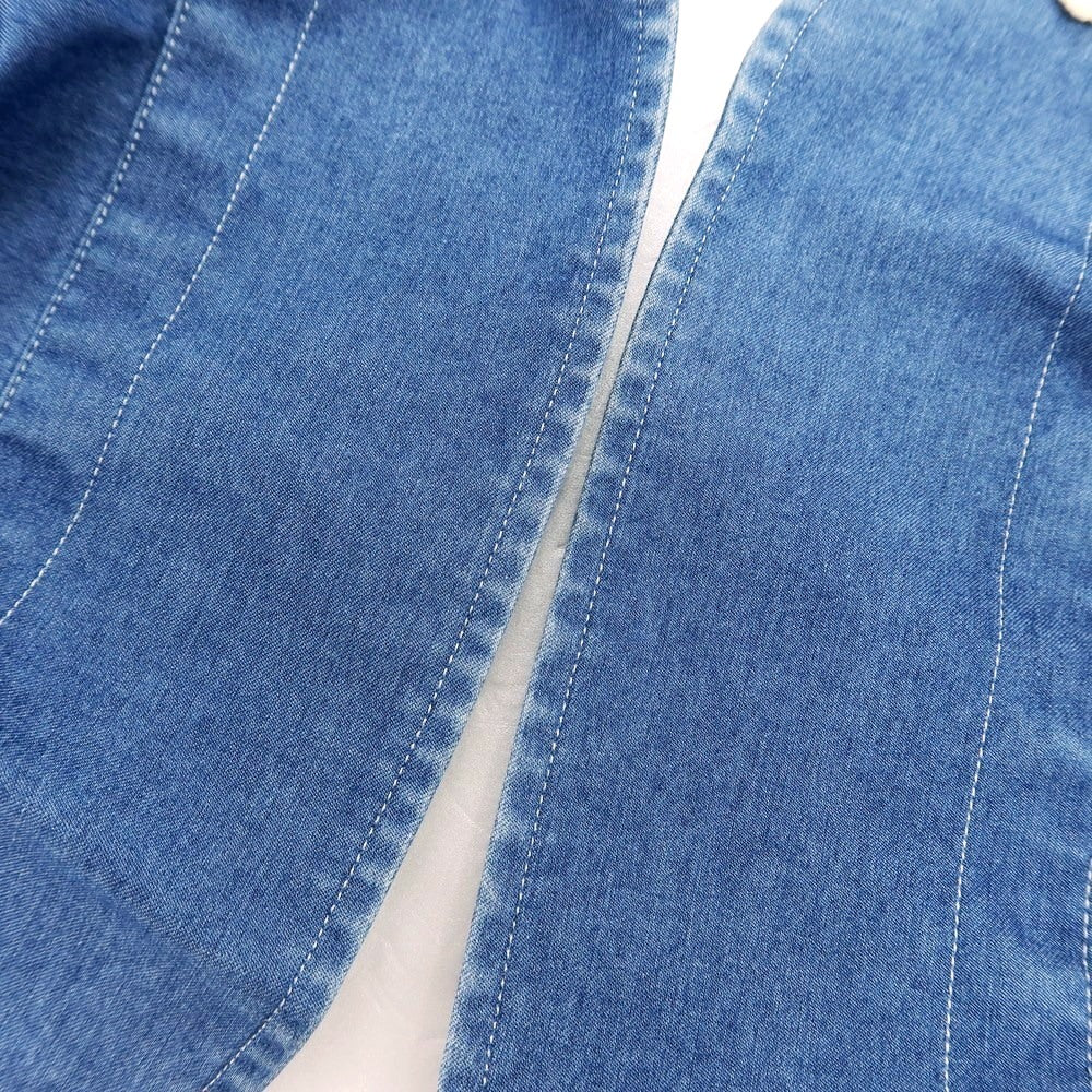 【中古】ダノリス DANOLIS コットン ダンガリー セミワイドカラー カジュアルシャツ ブルー【 38 】【 状態ランクC 】【 メンズ 】