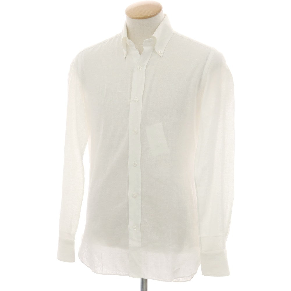 【中古】エリコフォルミコラ ERRICO FORMICOLA リネンコットン ボタンダウン カジュアルシャツ ホワイト【 38 】【 状態ランクB 】【 メンズ 】